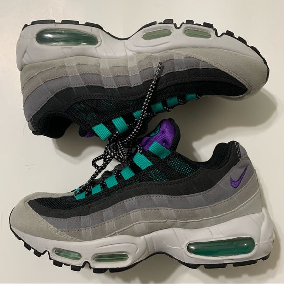 Nike Air Max 95 Grape Purple Grey Black Teal Mens Size 7 609048-030 Rare - Picture 3 of 13